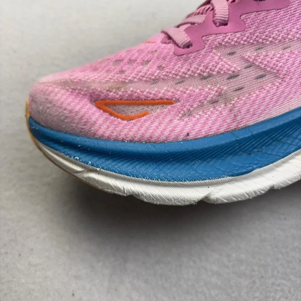 Hoka One One Clifton 9 Shoes Womens Size 6.5 Pink Running Sneakers 1127896 CSLC